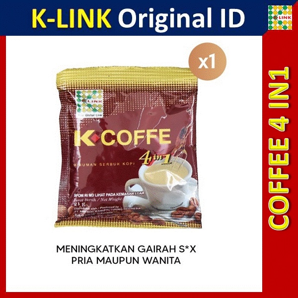 

K-COFFE 4 in 1 Original K-Link Kopi Ginseng Kopi Penambah Stamina Anda 1 Sachet