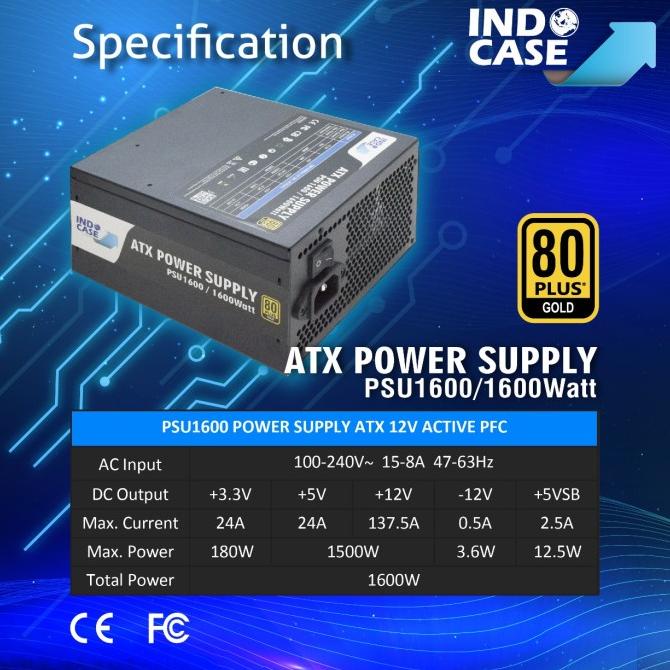 Psu1600 - Psu1600W Mining 80+ Gold - Indocase