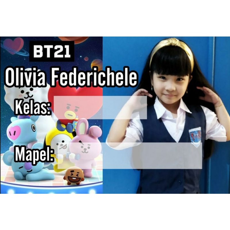 

(ISI 50 PCS) STICKER BUKU SEKOLAH MOTIF BT21