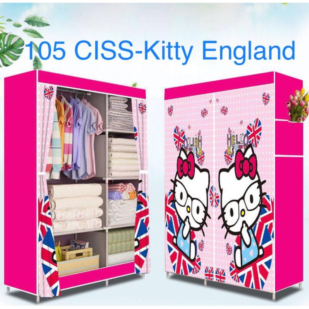 TERBARU!!Lemari Pakaian (L:105CM) 3kg-105 CISS BUKA SAMPING(KITTY ENGLAND)