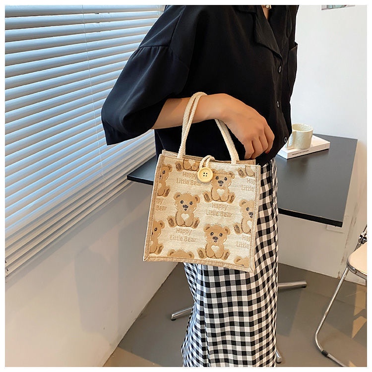 Tote Bag Wanita Import / Tas Tote Bag Kancing Bear Wanita Import