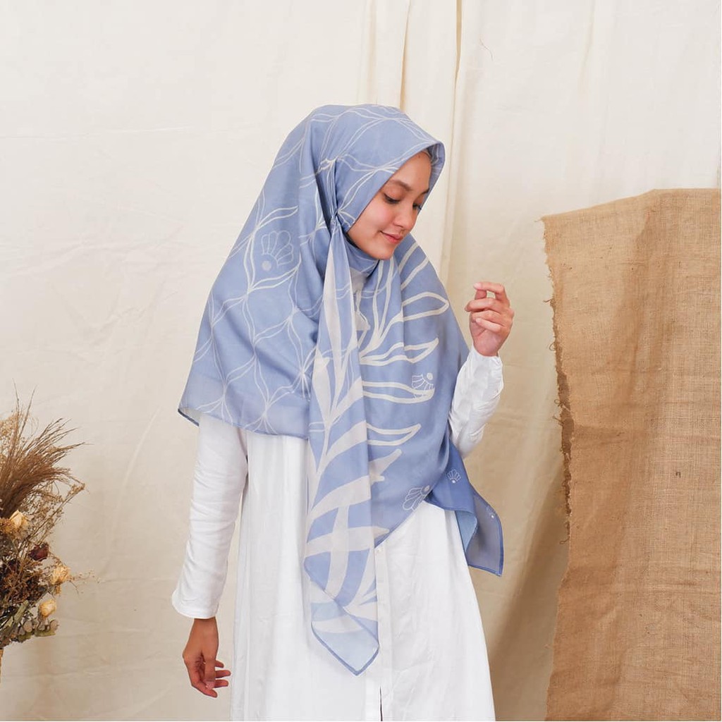 Hijab Voal Printing Laser Cut Jilbab Segi Empat Syari Motif Laya