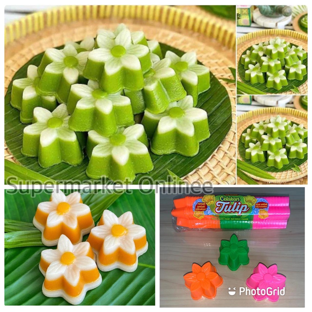 Cetakan Kue Agar Ager Loyang Mini Cup Jelly Coklat Puding Cake Mold Tulip Isi 12pcs
