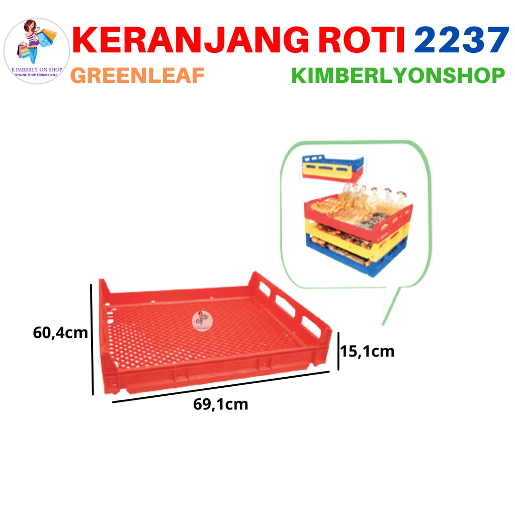 Keranjang Industri Serbaguna Keranjang Roti 2237 Green Leaf