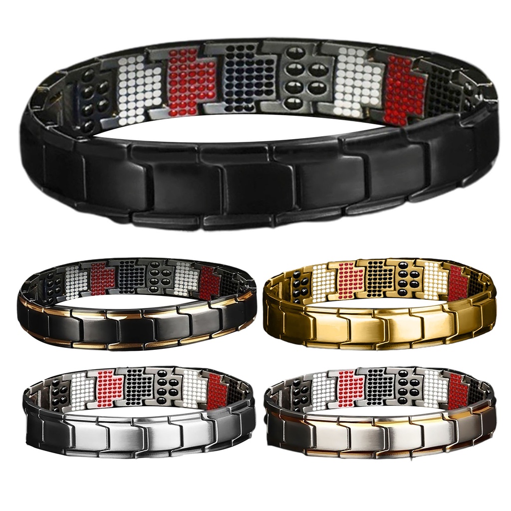 Hu Hu Hu Hu Hu Alat Bantu Pasang Kacamata♡ Gelang Kesehatan Magnetik Anti Lelah Bahan Metal Untuk Pasangan