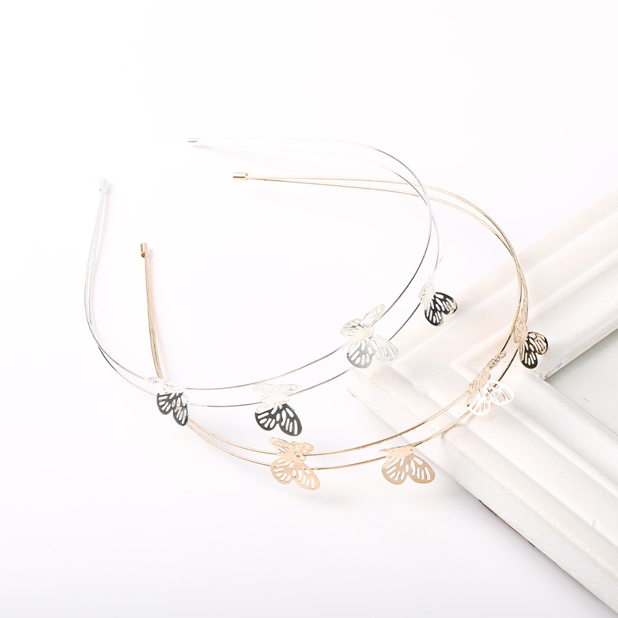 Headband Butterfly Bahan Alloy Warna Gold Silver Gaya Korea Untuk Aksesoris Rambut Wanita