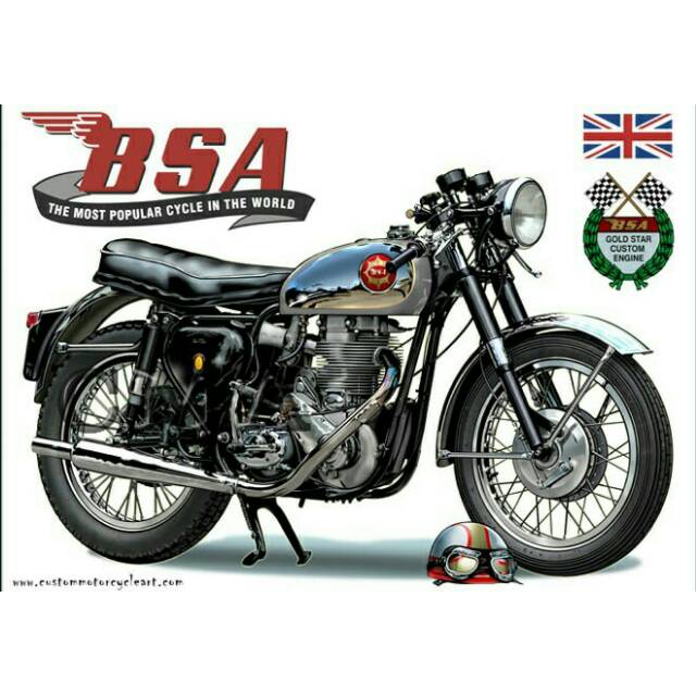 STIKER POSTER MOTOR BSA AJS ZUNDAPP JADUL KLASIK CLASSIC