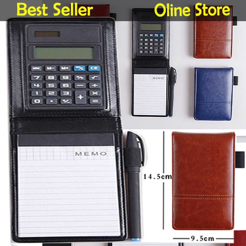 Jual Buku Catatan Binder Note Cover Kulit With Kalkulator Model Dompet Buku Agenda Leather