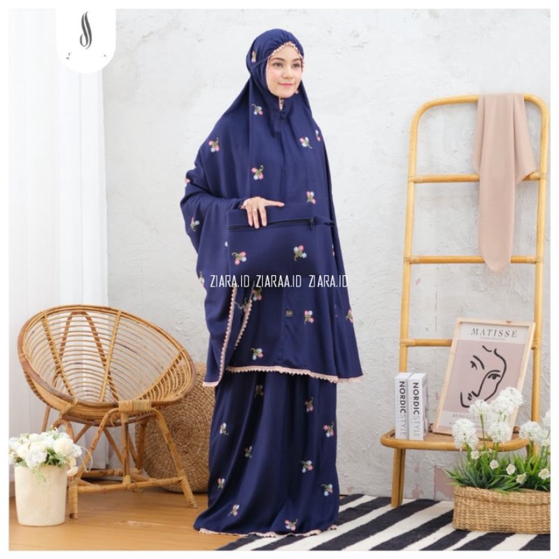 ZIARA.ID - MUKENA DEWASA KATUN RAYON BORDIR NADIRA JUMBO / MUKENA JUMBO BORDIR VINCA SERIES