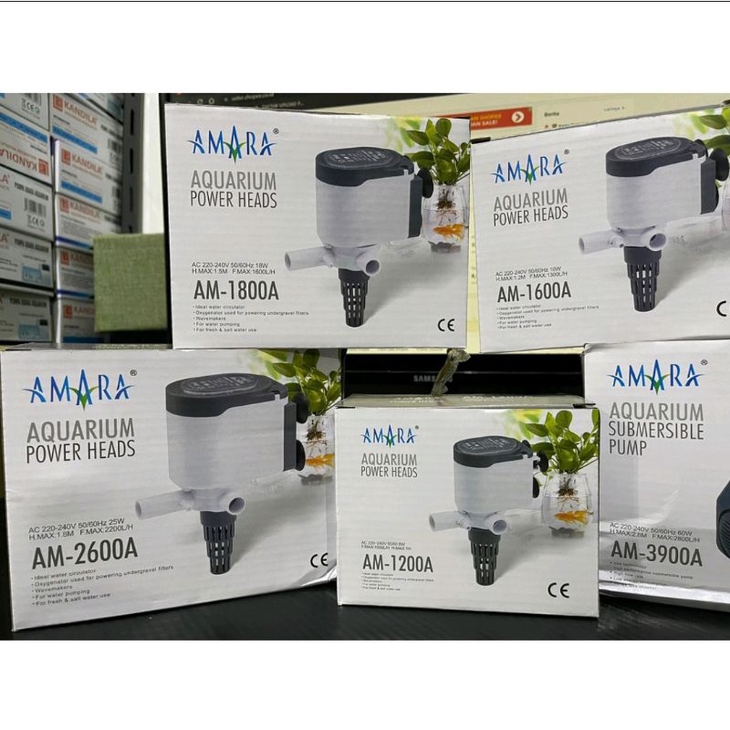 NEW AMARA AM-1200A PUTIH Pompa air aquarium aquascape 1600 1800 2600 103 40cm 50cm 60cm 1200 1000L low watt