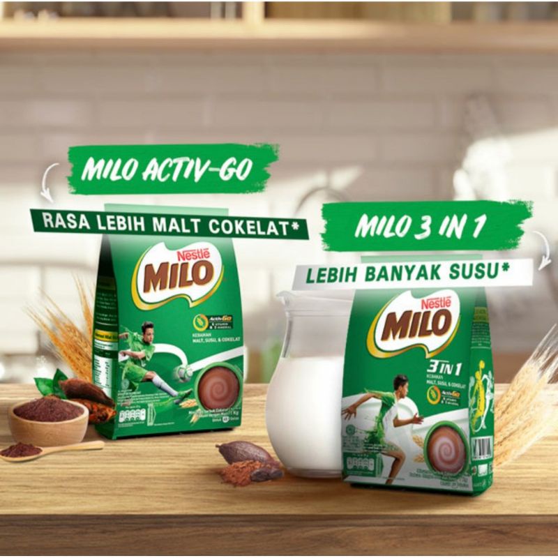 nestle Milo activ go / Milo 3 in 1 kemasan 1kg