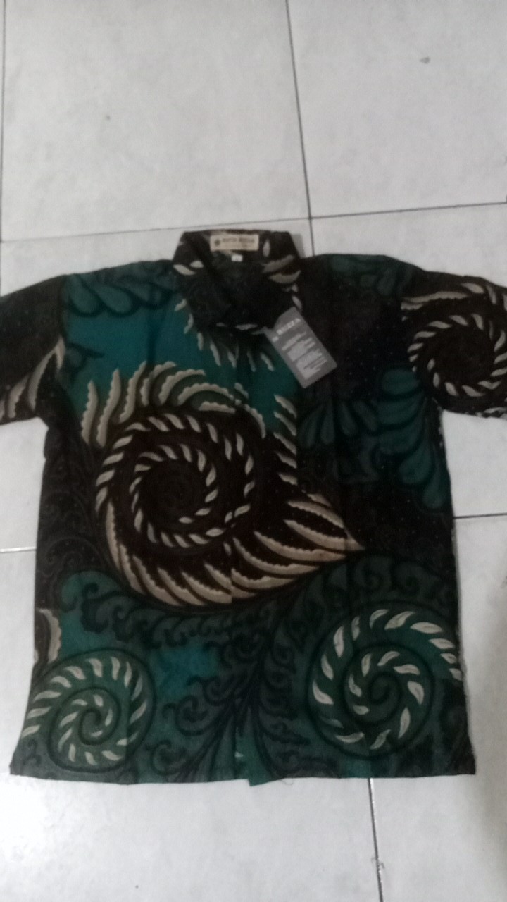Ruzza Batik Anak Ukuran 0-15 Tahun Kemeja Motif Ulir Biru Baju Laki-laki / Cowok