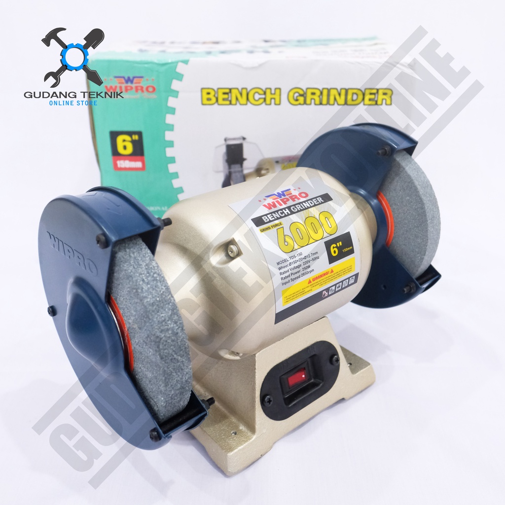 Mesin Gerinda Duduk 6&quot; WIPRO TDS150 / Bench Grinder 6 Inch TDS 150 WIPRO TDS-150