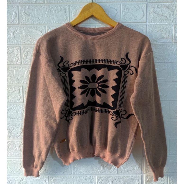 SWEATER RAJUT MOTIF BATIK CROP TERBARU 2022