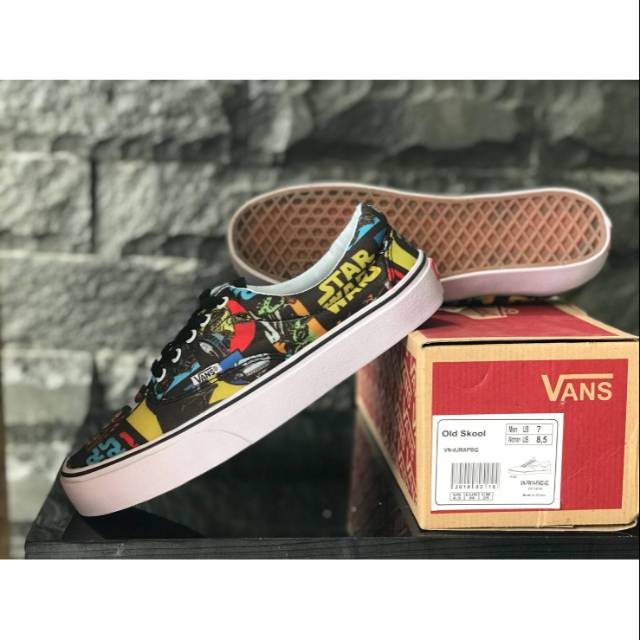 SEPATU43 VANS AUTUENTIC STAR WARS FULL BLACK HITAM COKLAT OLDSKOOL ERA SK8