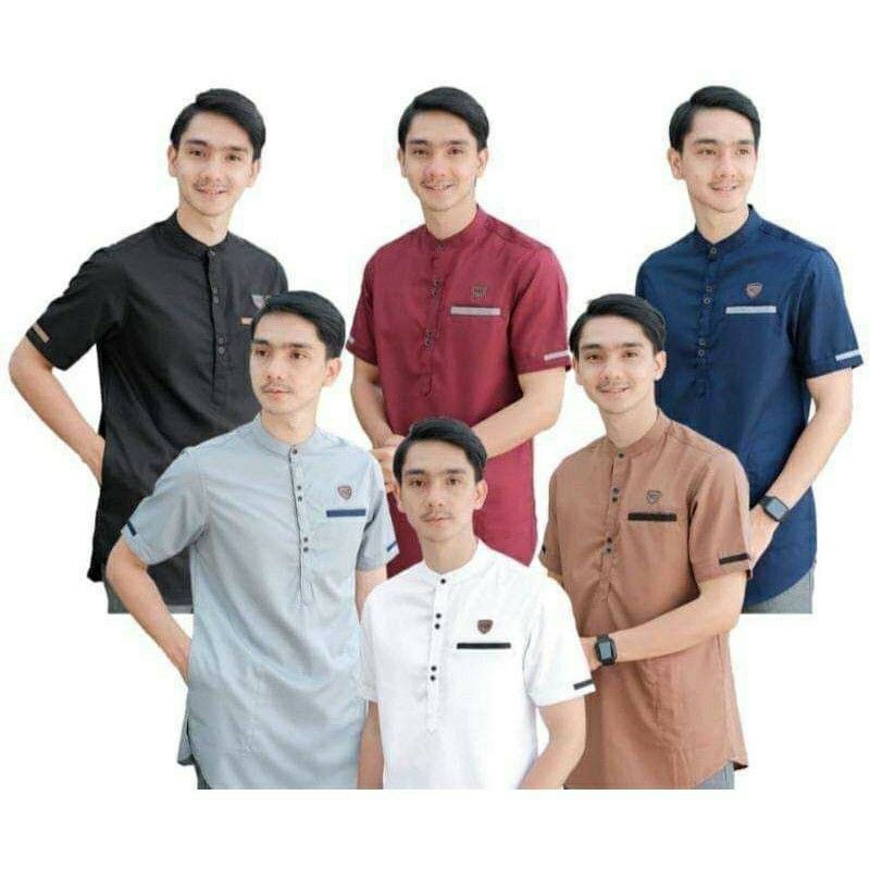 Baju Koko Kurta Dewasa Lengan Pendek Material Catton  Adem Serap Keringat