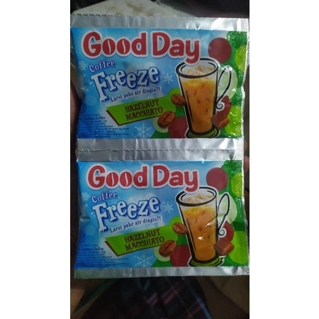 

Good Day Freeze Hazelnut Macchiato Renteng Isi 10 Sachet