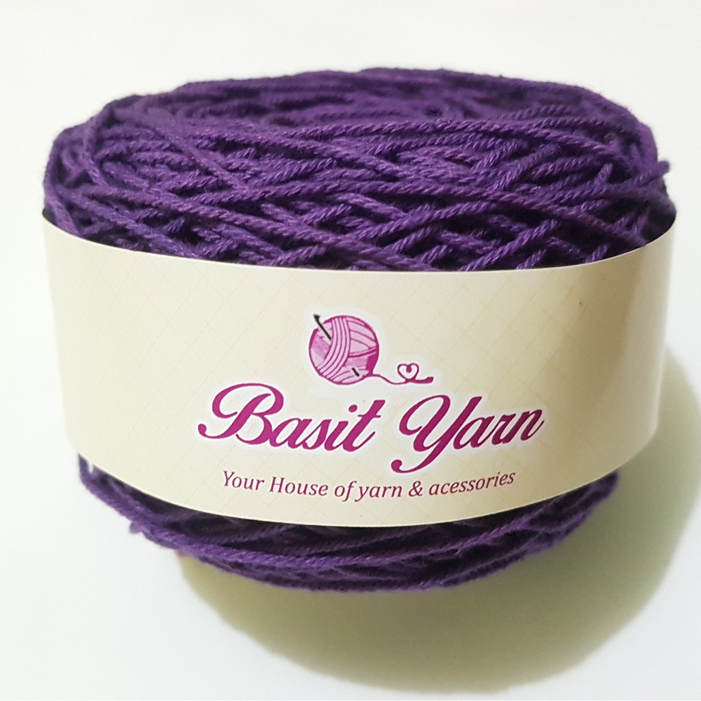 Benang Rajut Rami Katun BasitYarn Warna Ungu
