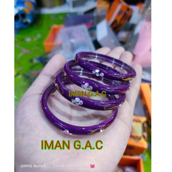 7IF Gelang kaca akrilik anak dan tanggung isi 4pcs/aksesories gelang india akrilik✶ (Produk)Best sel