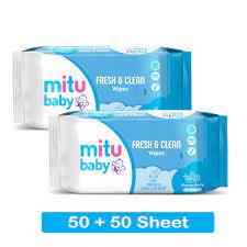 TISU BASAH MITU / MITU BABY WIPES 50 SHEET + 50 SHEET
