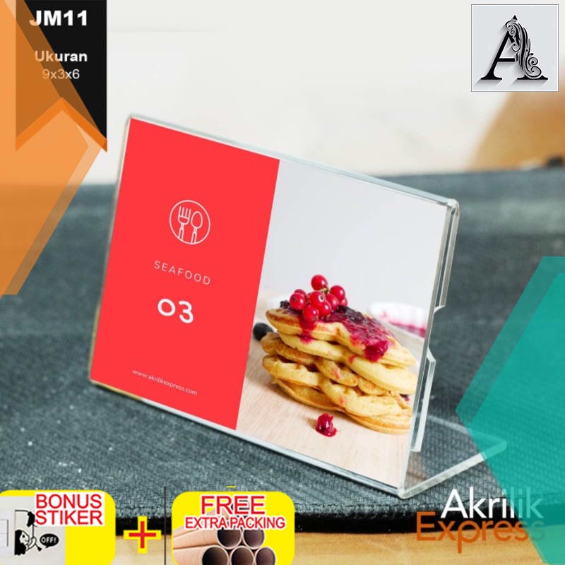 

Promo SIgn holder akrilik / Papan nama akrilik / Sign holder