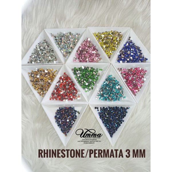 rhinestone/permata 3 mm