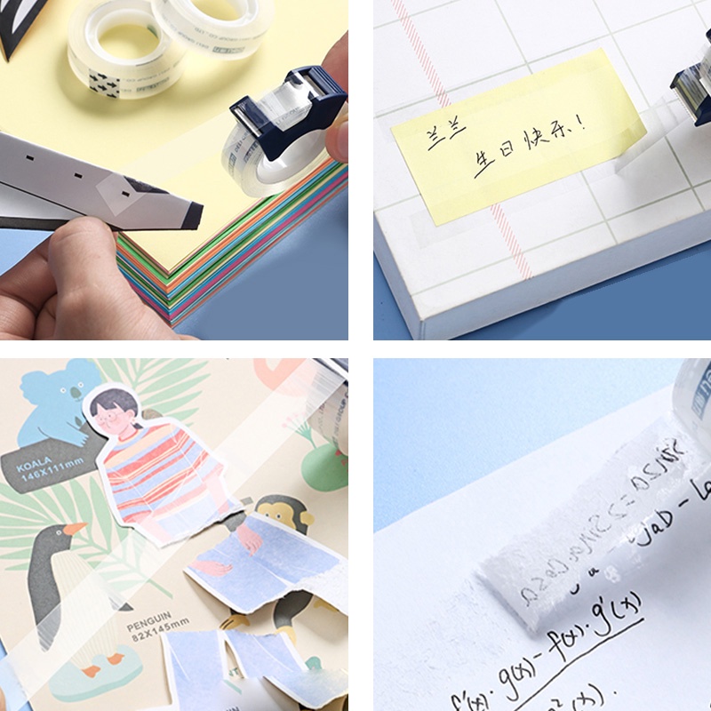 2 Pcs Deli 1.2cm Transparent Tape Small Office Supplies