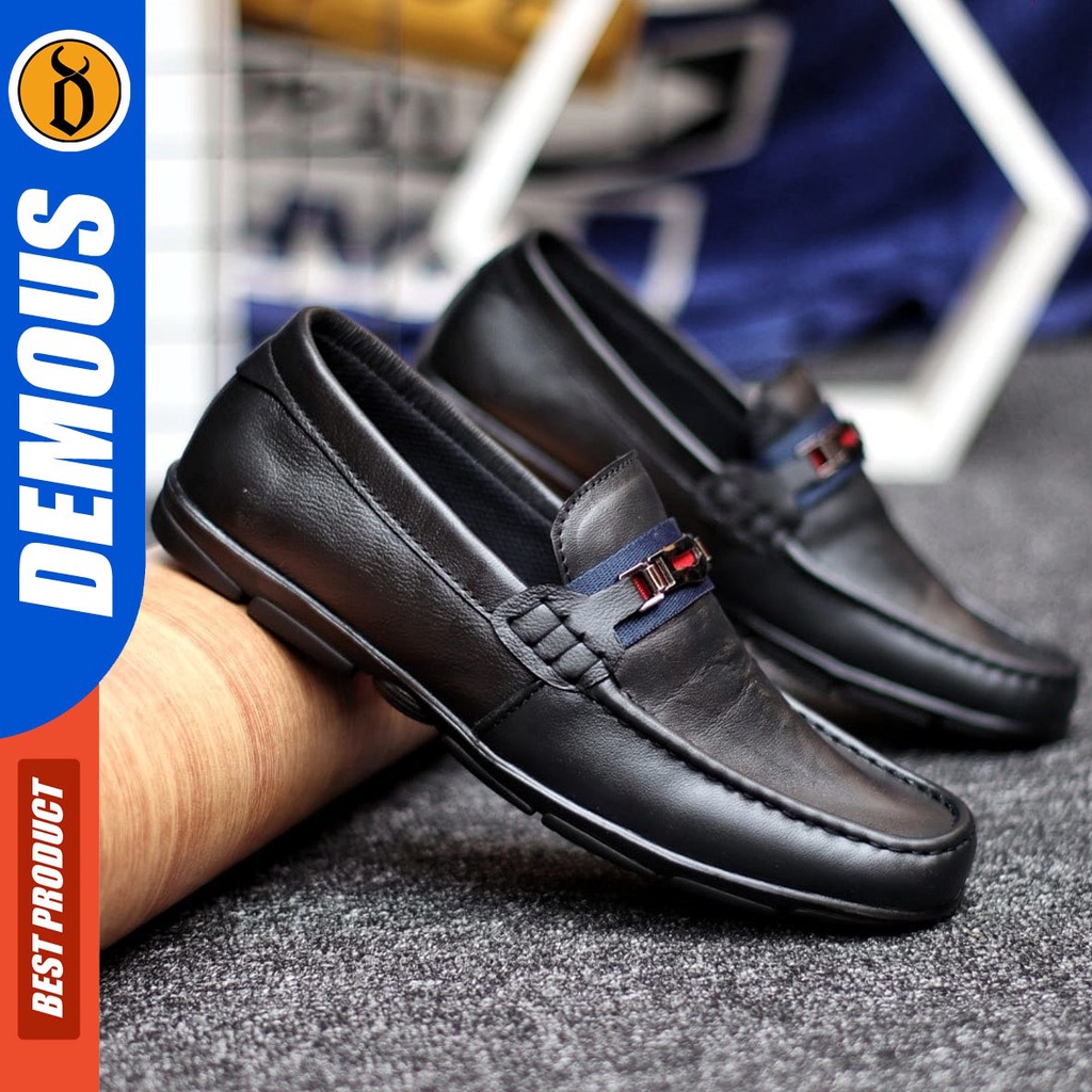 DEMOUS Noctice - Sepatu Formal Pria Pantofel Kulit Asli