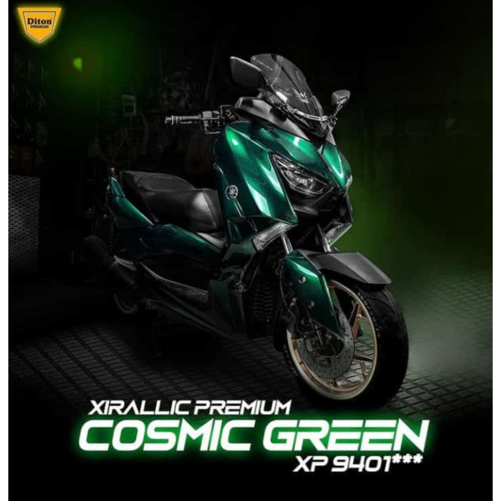 Cat Pilox Semprot Diton Premium XP 9401 Xirallic Cosmic Green 400cc Warna Hijau Sepeda Motor Mobil Velg Mesin Bodi