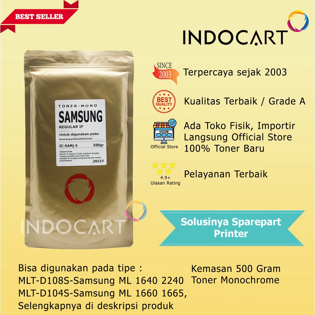 Serbuk Toner Samsung Regular-MLT-D108 D104 D105 D205-ML 1640-500gr