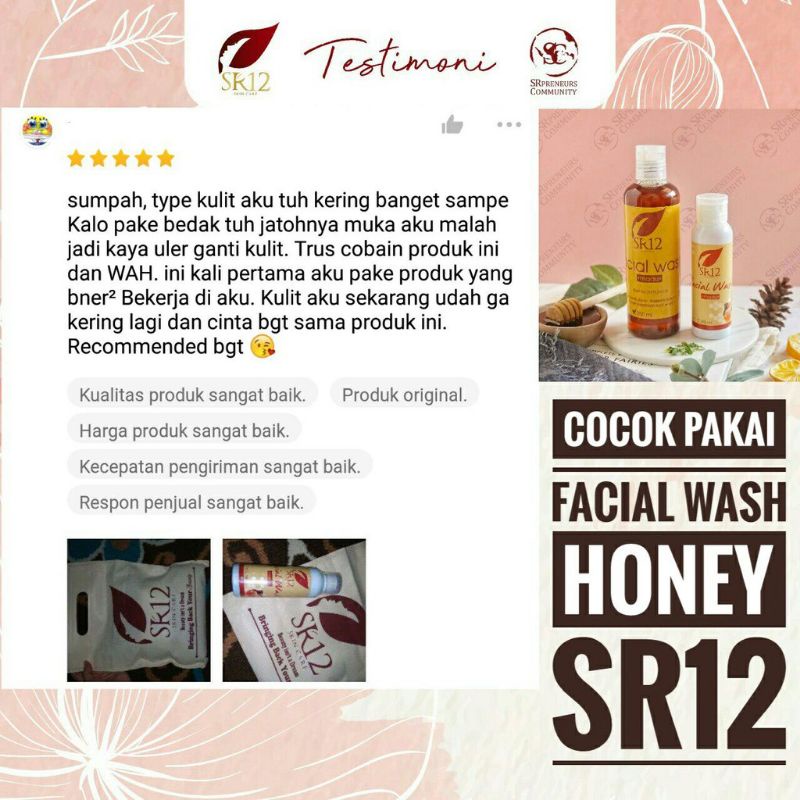 SABUN MADU HERBAL SR12 BPOM / HONEY SOAP SR12 BPOM / SABUN KULIT KERING BPOM / MENCERAHKAN WAJAH