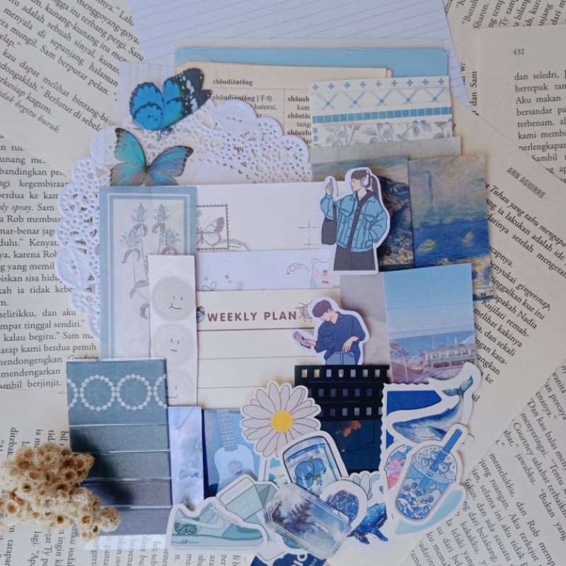 

75+ JOURNAL KIT AESTHETIC BLUE THEME NEW