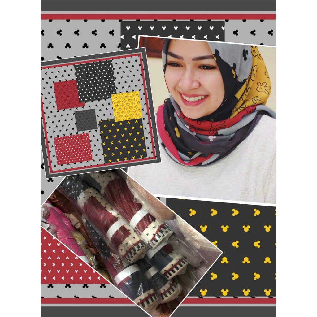 JILBAB SEGIEMPAT DEENAY KW MINNIE MOUSE PUTIH