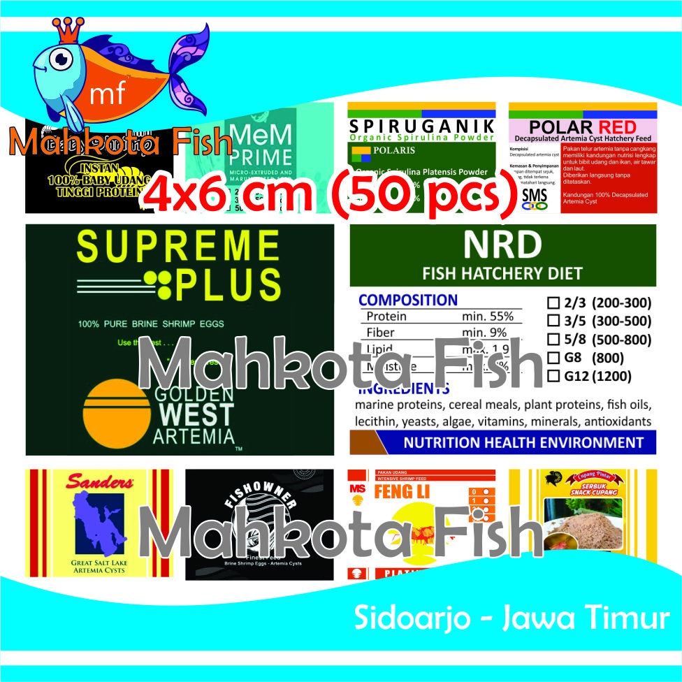 Stiker Repack (4x6) | Mem | Supreme | FishOwner | NRD | Polar Red | Spirulina | Baby Shrimp | Fengli | Sanders | Snack Cupang