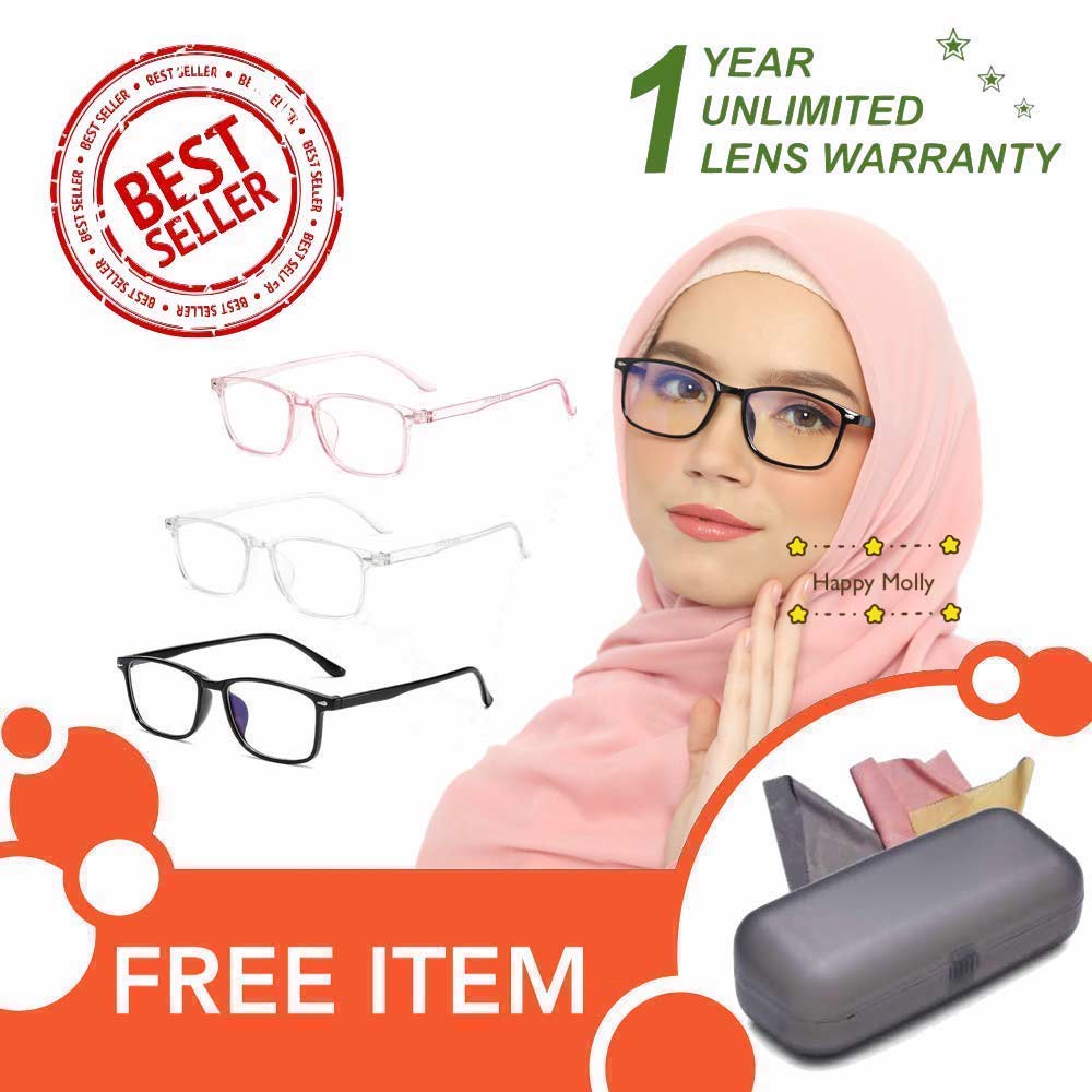 Kacamata Anti Radiasi Blue Ray Lens (Design Korea) Unisex - HM8038 ( Group ) FREE Kotak Kacamata