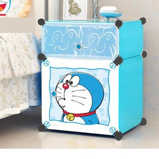  Lemari  plastik  bedside table anti air rak buku susun 2  