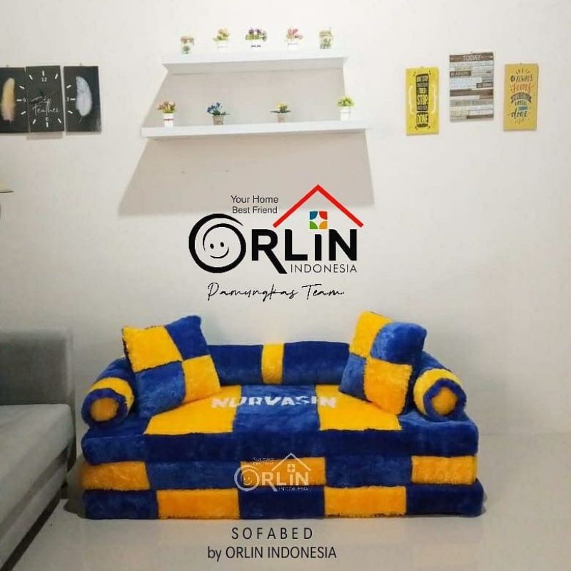 SOFABED size ekonomis  tebal busa 8 cm lembut original orlin indonesia