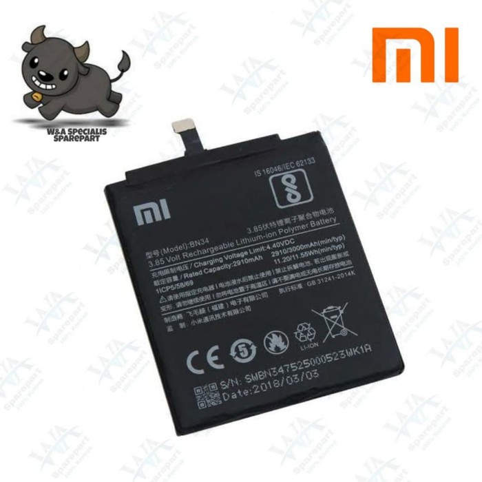 BATERAI / BATRE XIAOMI REDMI 5A BN34 ORIGINAL
