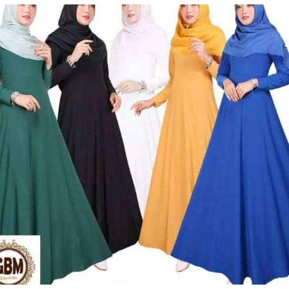 Promo Gamis Jersey polos , bahan Jersey super tebal , busui , ld  110-120 pj 140 UK XL