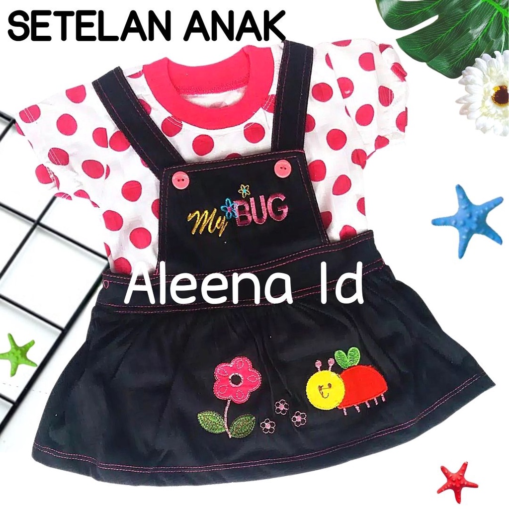 Setelan Anak Atasan Baju dan Rok Bayi Cewek Umur 3-6 Bulan KEEP UP /Baju Anak Perempuan
