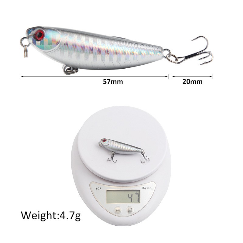 SYFishing 1Pcs New 50F Pencil Minnow Umpan Pancing 5cm/5g Swimbait Fishing Lure Replica DW62 Floating Ikan Wobber Pensil kecil Bait Memancing Peralatan