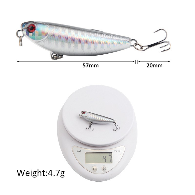 1Pcs New Pencil Minnow Umpan Pancing 5cm/5g Swimbait Fishing Lure Floating Ikan Wobber Pensil kecil Bait Memancing Peralatan