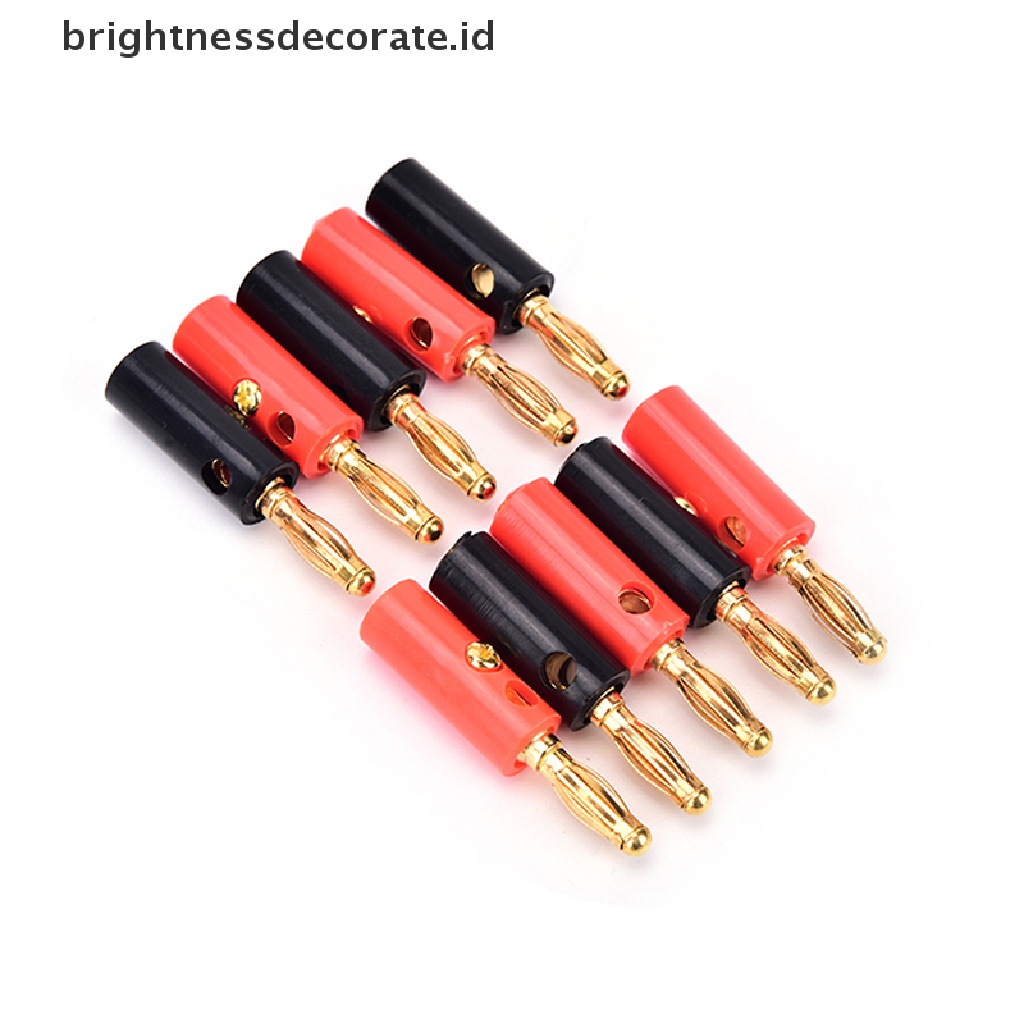 [birth] 10pcs/lot audio speaker screw banana gold plate plugs connectors 4mm [ID]