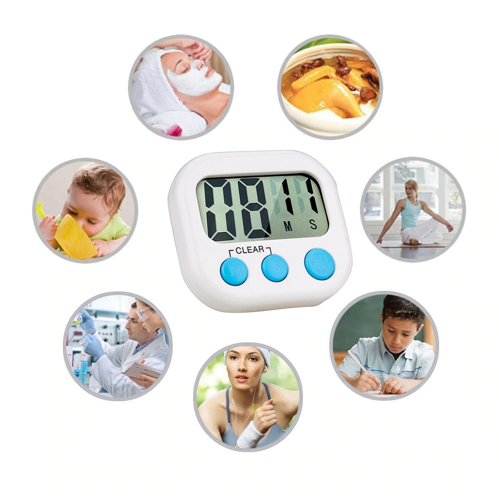 Digital Kitchen Timer Alarm Dapur Masak Clock Stopwatch