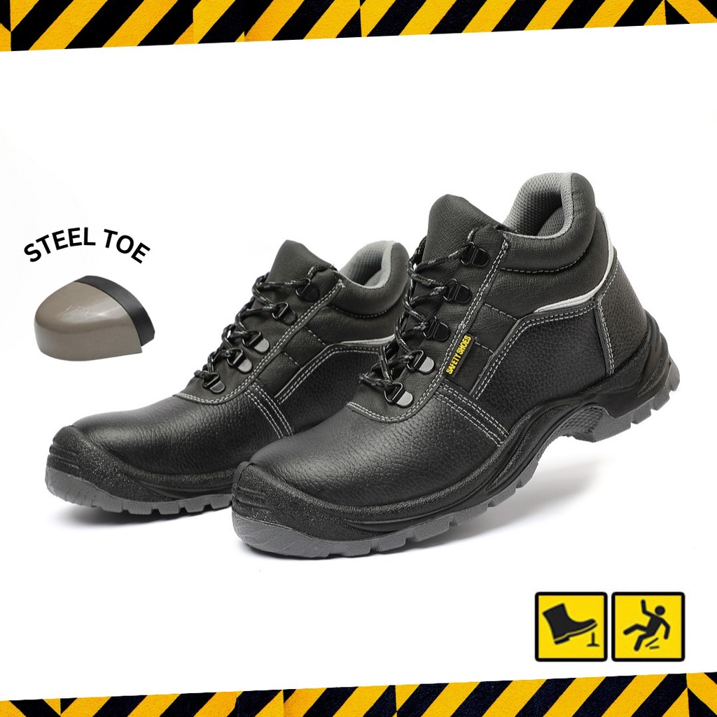 SEPATU SAFETY SHOES HIGH MIDDLE SSL 200 MURAH BERKUALITAS SEPATU KERJA PALING MURAH BLACK HITAM ABU-ABU