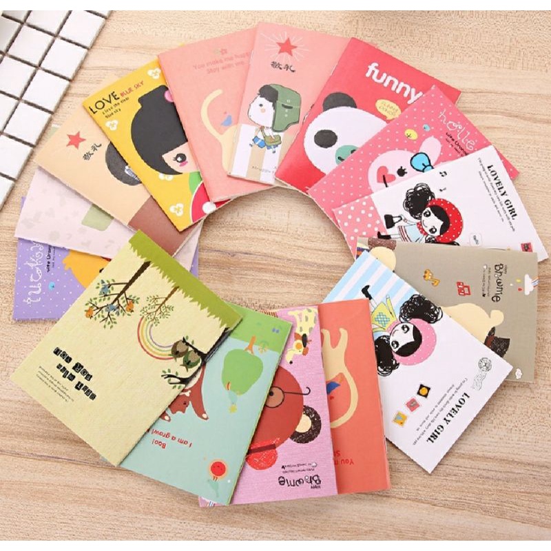 Buku Tulis Mini Cartoon Note Book Kartun Catatan Memo Pad Lucu Anak Sekolah ImporT