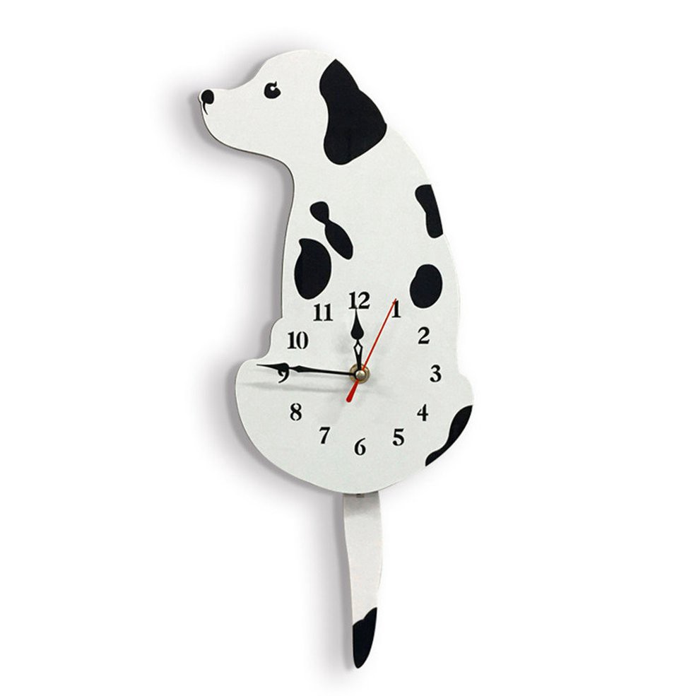 New Creative Cute Cartoon Clock Wagging Tail Dog Wall Clock Home Decor Wall Clocks Shopee Indonesia