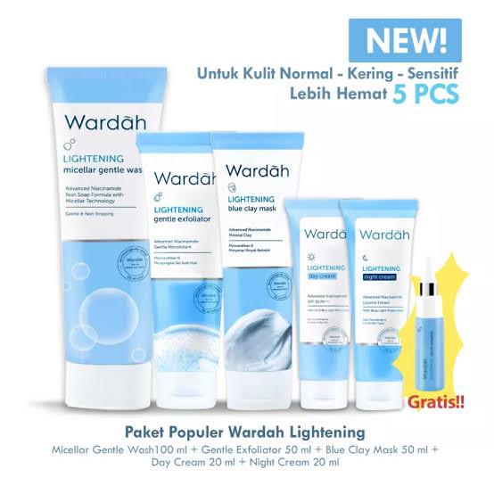 Wardah Lightening Series 1 Paket Lengkap | Serum | Face Toner | Whip Foam