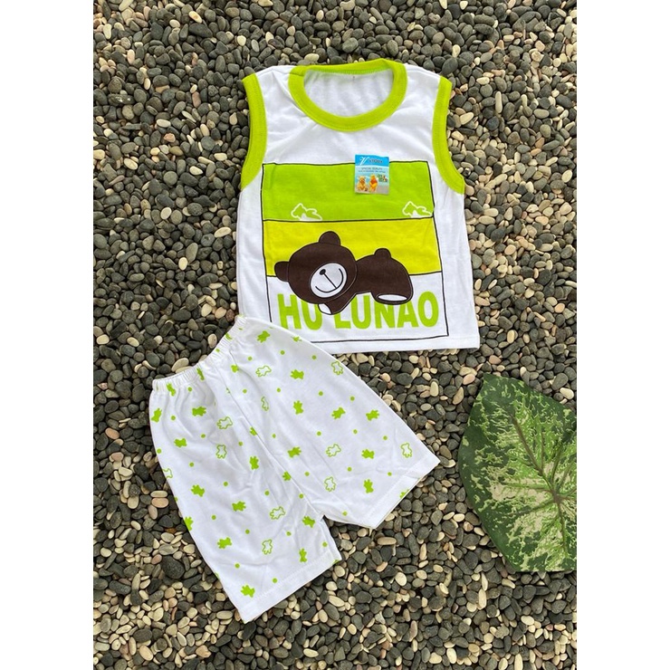 STELAN baju bayi laki laki perempuan murah lucu motif hulanao KUTUNG setelan 3-12 bulan ONE SIZE (SL018 RIB RANDOM)