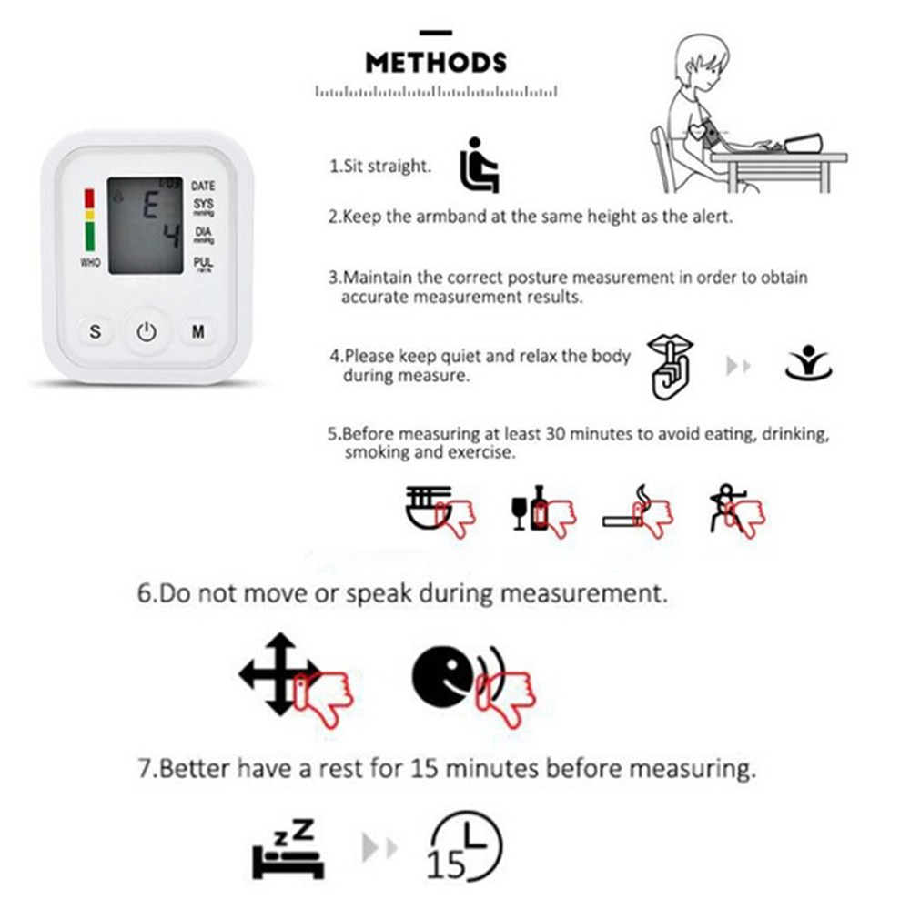 Alat Cek Pengukur Tekanan Tensi Darah Digital Tensimeter Sphygmomanometer Blood Pressure Monitor